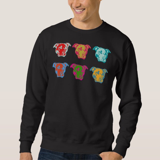 Sudadera Pitbull Pop Colorful Trendy Dog Lover (Anverso)