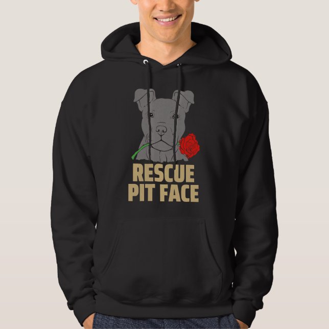 Sudadera Pitbull Rescue Pit Face Funny Cute (Anverso)