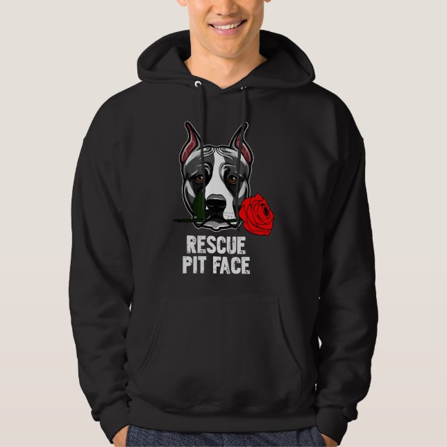 Sudadera Pitbull Rescue Pit Face Funny Cute Pitbull Lover (Anverso)