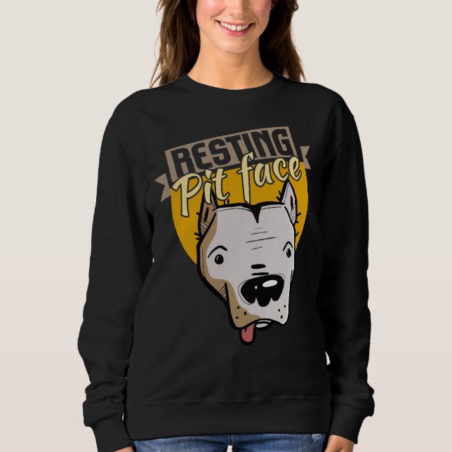Sudadera Pitbull Resting Pit Face Funny Pitbull Lovers (Anverso)