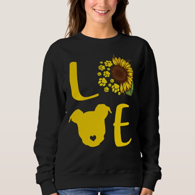 Sudadera Pitbull Sunflower Paw Dog Love 375 (Anverso)