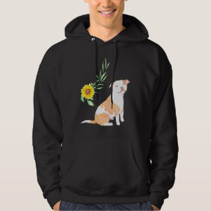 Sudadera Pitbull Terrier Dog Puppy Love Sunflower Planta Le
