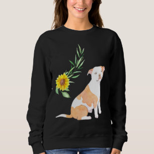 Sudadera Pitbull Terrier Dog Puppy Love Sunflower Planta Le