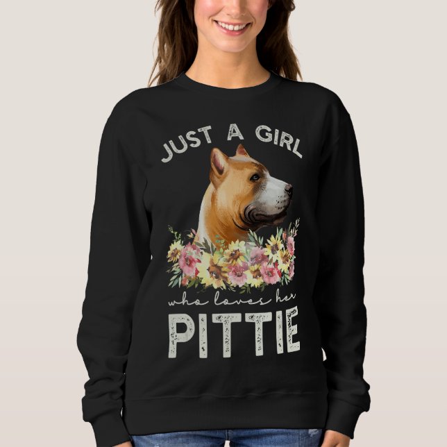 Sudadera Pitbull Terrier Es Sólo Una Chica Que La Ama Pitti (Anverso)