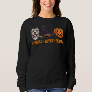 Sudadera Pitbull Witch Pumpkin Halloween Classic