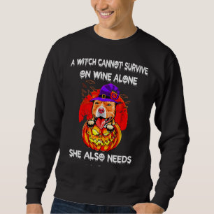 Sudadera Pitbull Witch Pumpkin Halloween Classic