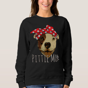 Sudadera Pittie Mom Funny Y Cute Pitbull Dog En Bandana