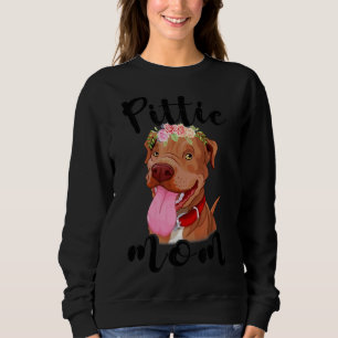 Sudadera Pittie Mom Red Pitbull Perro Mamá Día de la Madre
