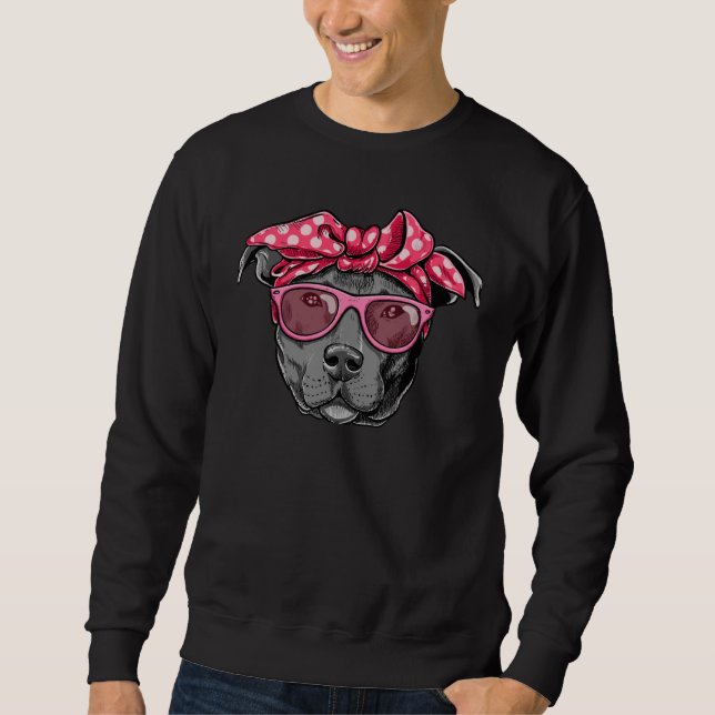 Sudadera PITTIE MOM Women  Cool Pitbull Dog (Anverso)