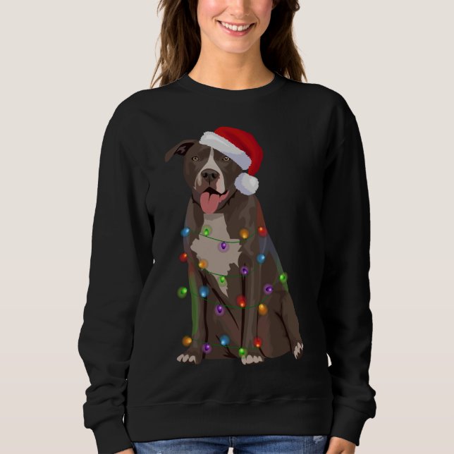 Sudadera Pittie Navidades Pitbull alumbran al amante del pe (Anverso)