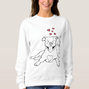 Sudadera Pitties and Kitties, Perro y Gato Lover, Pitbull M