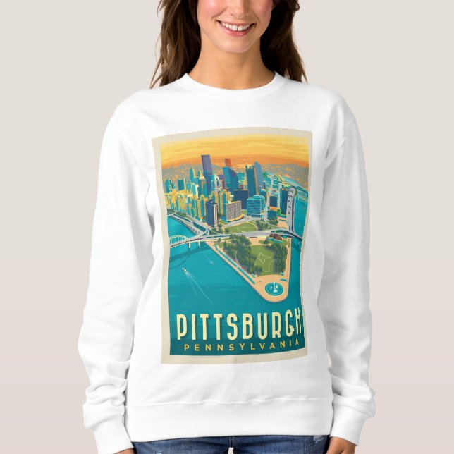 Sudadera Pittsburgh, PA | Vista de ojos de pájaro (Anverso)