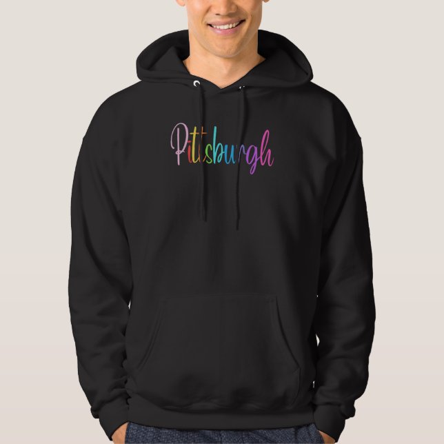 Sudadera Pittsburgh Pastel Rainbow Gay LGBTQIA+ Men Women B (Anverso)