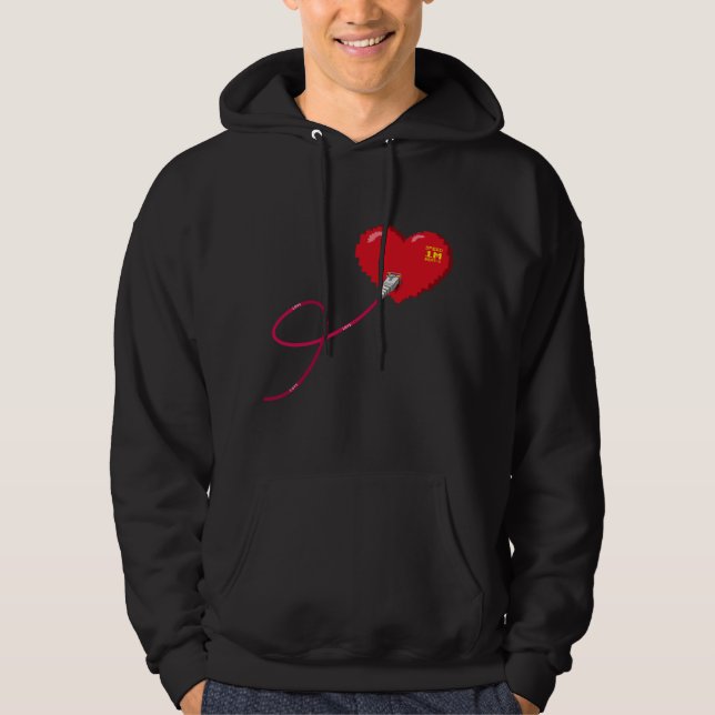 Sudadera Pixel Corazones conectados Traje de pareja coincid (Anverso)