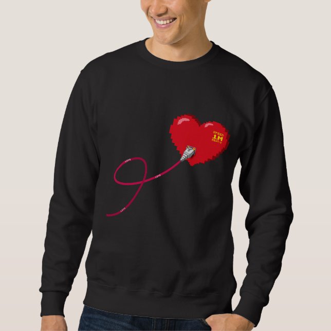 Sudadera Pixel Corazones conectados Traje de pareja coincid (Anverso)