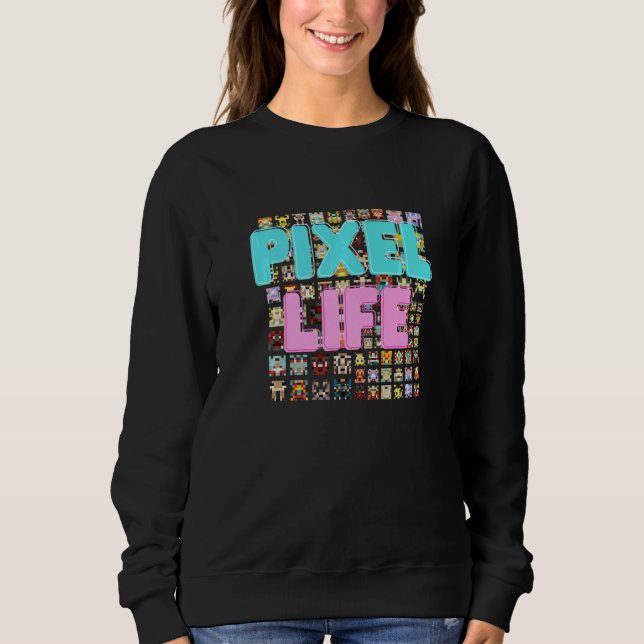 Sudadera Pixel de vida de 8 bits de videojuegos de los años (Anverso)