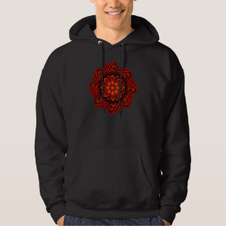 Sudadera Pixel espiral del rojo del fuego del fractal de la