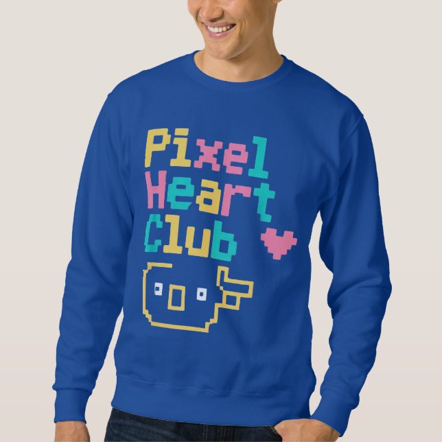Sudadera Pixel Heart Club: El retro ama el arte de los píxe (Anverso)
