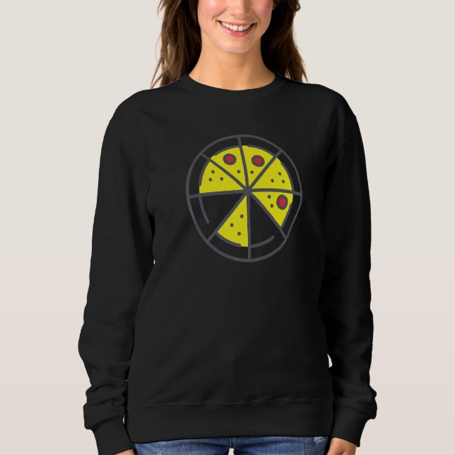 Sudadera Pizza 6 Slices Cheese Pepperoni Funny Geometric Fo (Anverso)