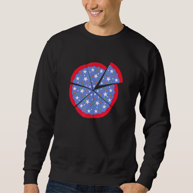 Sudadera Pizza Bandera Estadounidense 4 De Julio Chicas De  (Anverso)