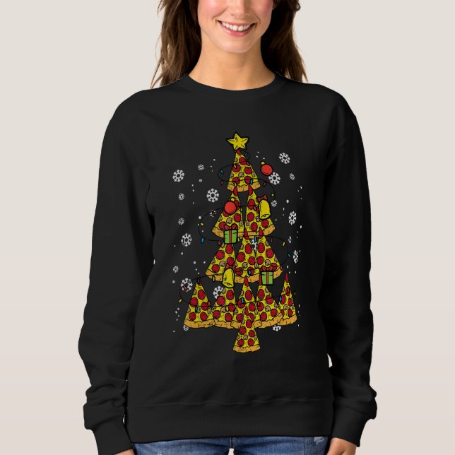 Sudadera Pizza Christmas Tree Xmas Food  Men Women Kids (Anverso)