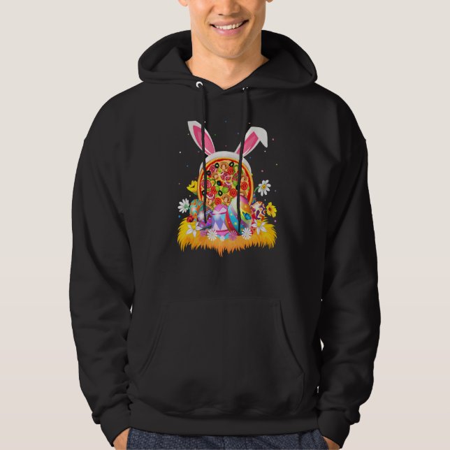 Sudadera Pizza comida rápida Huevo de Pascua Graciosa Pizza (Anverso)
