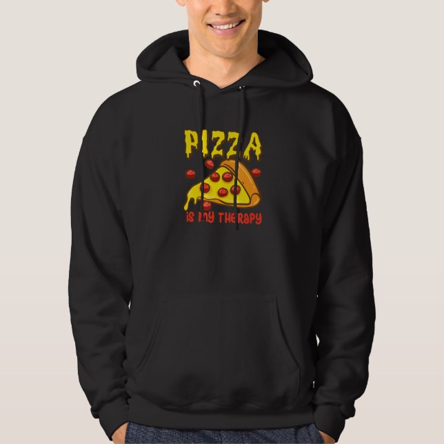 Sudadera Pizza Como Terapia Comida Italiana Comer Pizza (Anverso)