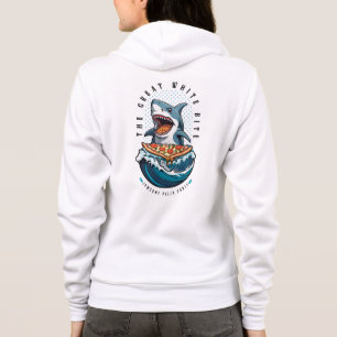 Sudadera Pizza de Comer Tiburón El gran jawsome blanco