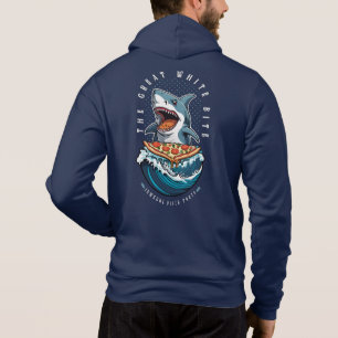 Sudadera Pizza de Comer Tiburón El gran jawsome blanco