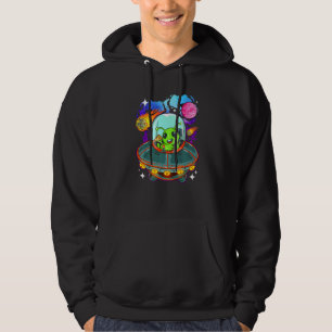 Sudadera Pizza De Comida De Alien Verde Ovni Nave Espacial