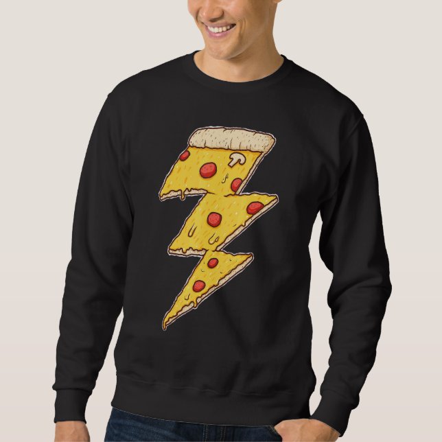Sudadera Pizza Lightning Pizza Comer comida italiana Pizza  (Anverso)