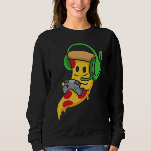 Sudadera Pizza para Jugadores Videojuegos Divertida Comida