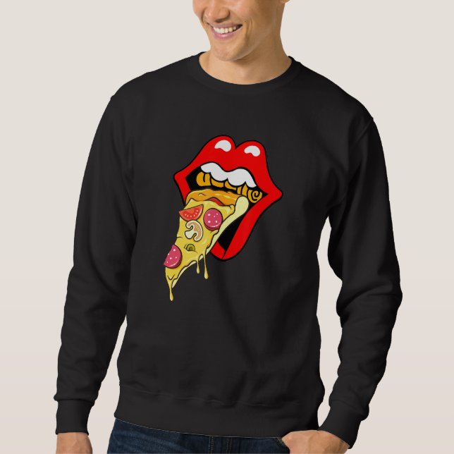 Sudadera Pizza Red Lips Fast Food (Anverso)