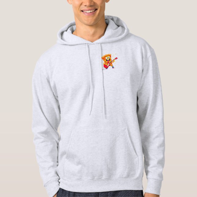 Sudadera **Pizza Rock ’n’ Roll – Rebanada Divertida Tocando (Anverso)