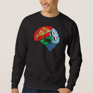 Sudadera Pizza Sleep Y Gamer Brain T Shirt Video Game Lov