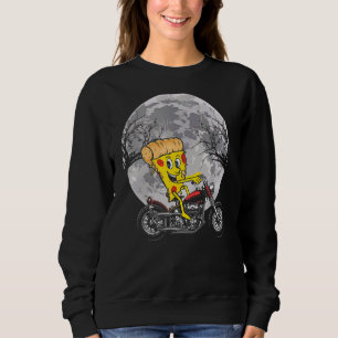 Sudadera Pizza Slice En Moto Chopper Motocicleta