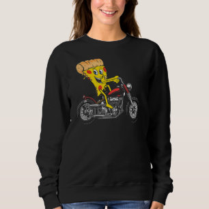 Sudadera Pizza Slice En Moto Chopper Motocicleta