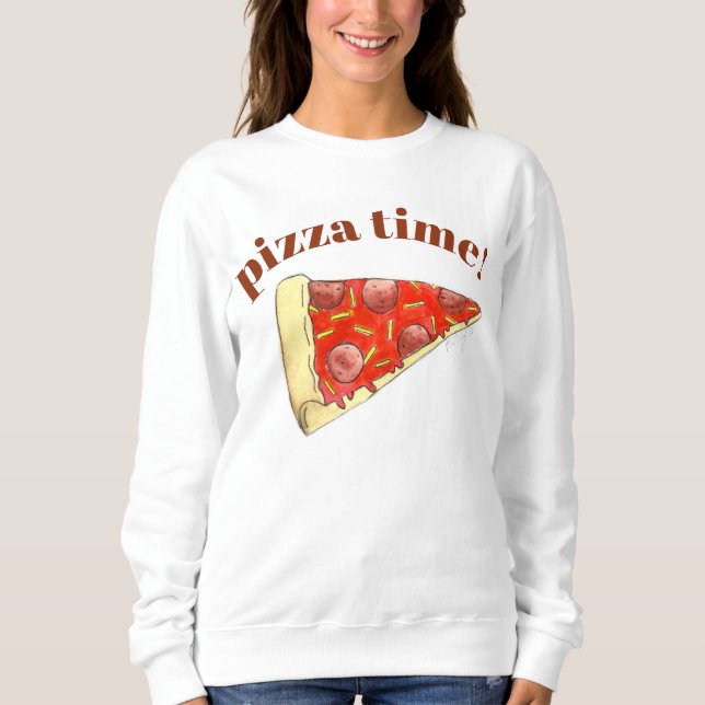 Sudadera Pizza Time Pepperoni Queso Nueva York Slice Foodie (Anverso)