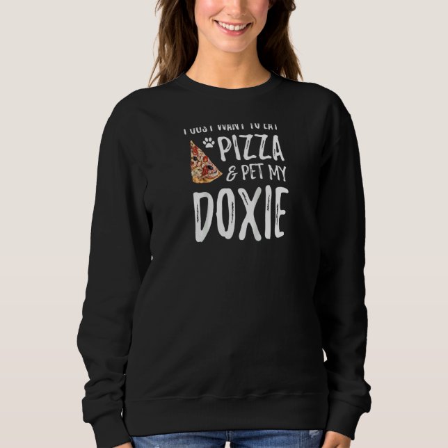 Sudadera Pizza Y Doxie Divertido Perro Dachshund Mamá Perro (Anverso)