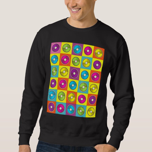 Sudadera Placas de vinilo retro (Anverso)