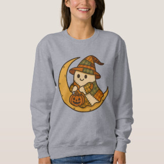 Sudadera Plaid Ghost on Moon Sweatshirt | Cute Fall