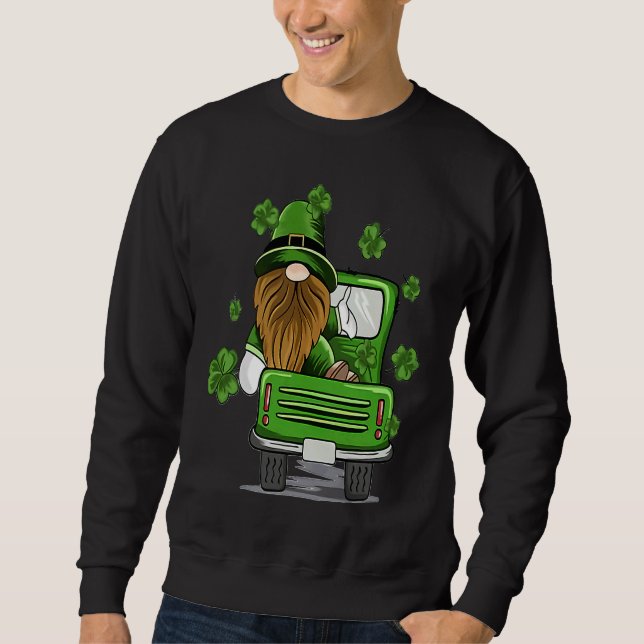 Sudadera Plaid Leprechaun Monster Truck St Patrick's Day Lu (Anverso)