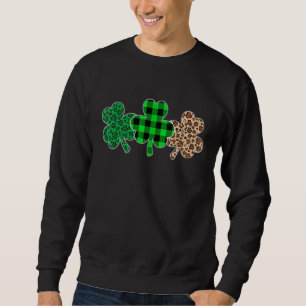 Sudadera Plaid Shamrock Leopard Camouflage Funny St Ptricks