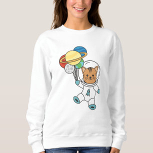Sudadera Planeta de gato astronauta Tierra Mars Kitten