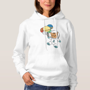 Sudadera Planeta de gato astronauta Tierra Mars Kitten