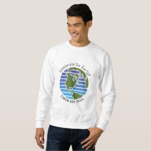 Sudadera Planeta del mapa del globo verde azul del Día de l