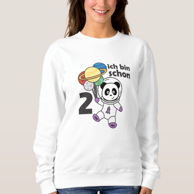 Sudadera Planeta espacial Panda De Dos Años De Edad (Anverso)