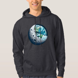 Sudadera Planeta Tierra y su luna: Maravilla celeste