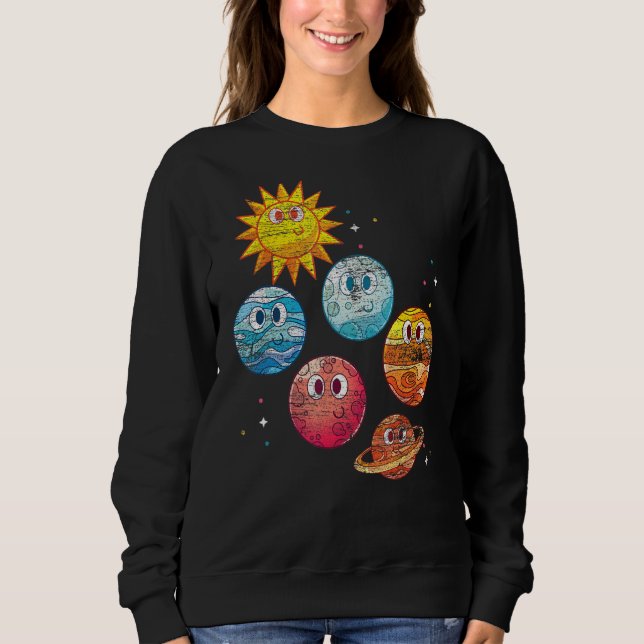 Sudadera Planetas Cutas Sol Espacio Ultraterrestre Viaje Un (Anverso)