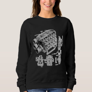 Sudadera Plano Motor Herramienta Mecánico Automotriz Profes